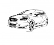 Coloriage et dessins gratuit Voiture Audi stylisé à imprimer