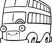 Coloriage et dessins gratuit Autobus avec des yeux à imprimer