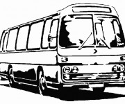 Coloriage et dessins gratuit Bus en noir et blanc à imprimer