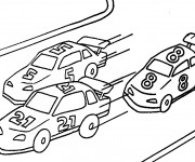 Coloriage et dessins gratuit Un course de voitures à imprimer