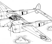 Coloriage et dessins gratuit Avion de Guerre en ligne à imprimer