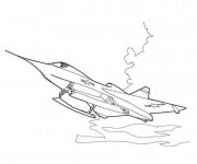 Coloriage et dessins gratuit Avion F 16 de guerre à imprimer