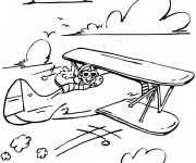 Coloriage et dessins gratuit Avion ancien à imprimer