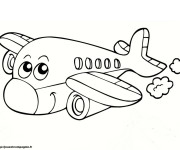 Coloriage et dessins gratuit Avion souriant à imprimer