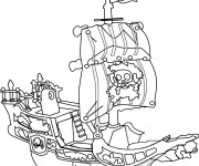 Coloriage et dessins gratuit Bateau Pirate dessin animé à imprimer