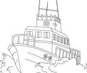 Coloriage et dessins gratuit Navire de garde-côte à imprimer