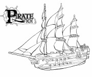 Coloriage et dessins gratuit Bateau Pirate de L'antiquité à imprimer