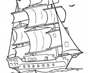 Coloriage Navire utilisé par les pirates