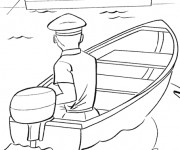 Coloriage et dessins gratuit Le marin navigue son Bateau à imprimer