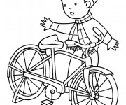 Coloriage et dessins gratuit Le Garçon et sa Bicyclette à imprimer