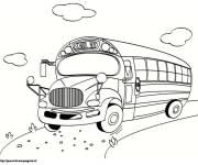 Coloriage et dessins gratuit Autobus scolaire en route à imprimer