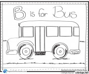 Coloriage Bus Enfant et L'alphabet