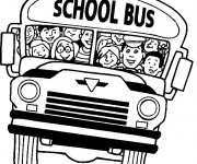 Coloriage Bus ramassage scolaire pour enfant