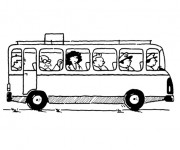 Coloriage Passagers et Autobus