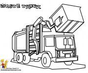 Coloriage et dessins gratuit Camion Poubelle à benne à imprimer