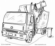 Coloriage Camion Poubelle et le ramassage des ordures