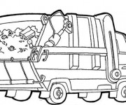 Coloriage et dessins gratuit Camion Poubelle facile à imprimer