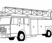 Coloriage et dessins gratuit Un Camion de Pompier américain à imprimer