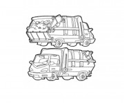 Coloriage et dessins gratuit Un petit Camion Poubelle à imprimer