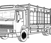 Coloriage et dessins gratuit Camion semi remorque vectoriel à imprimer