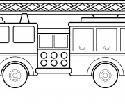Coloriage et dessins gratuit Grande échelle de Camion de pompier à imprimer