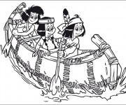 Coloriage et dessins gratuit Les Filles  indiennes sur le Canot à imprimer