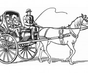 Coloriage et dessins gratuit Une Carrosse à cheval à imprimer