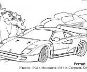 Coloriage Automobile Ferrari F-40