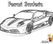 Coloriage Automobile Ferrari Scuderia