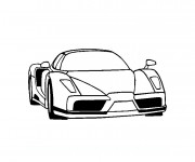 Coloriage et dessins gratuit Ferrari en noir et blanc à imprimer