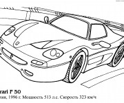 Coloriage et dessins gratuit Ferrari modèle F50 à imprimer
