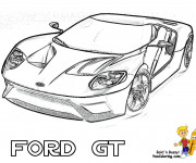 Coloriage et dessins gratuit Voiture de Sport Ford GT à imprimer