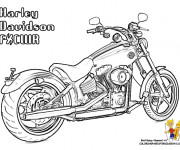 Coloriage et dessins gratuit Harley Davidson couleur à imprimer