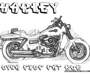 Coloriage Harley Davidson Dyna Fat Bob FXDF