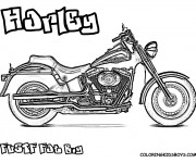 Coloriage Harley Davidson Fat Boy