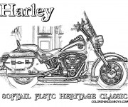 Coloriage et dessins gratuit Harley Davidson Softail Heritage Classique à imprimer