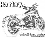 Coloriage et dessins gratuit Harley Davidson Softail Rocker à imprimer