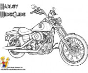 Coloriage et dessins gratuit Harley Wide Glide à imprimer