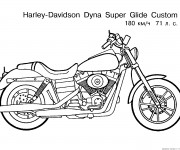 Coloriage et dessins gratuit Moto Harley Davidson à imprimer
