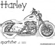 Coloriage et dessins gratuit Moto Harley Davidson Sportster à imprimer