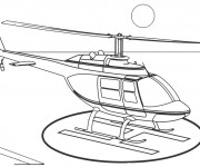 Coloriage et dessins gratuit Atterrissage Hélicoptère à imprimer