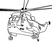 Coloriage Hélicoptère de guerre à découper