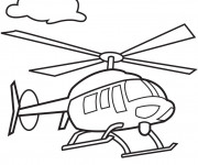 Coloriage Hélicoptère en vol
