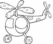 Coloriage et dessins gratuit Hélicoptère magique facile à imprimer