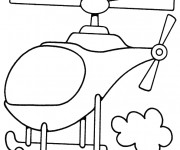 Coloriage et dessins gratuit Hélicoptère simplifié à imprimer