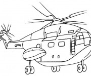 Coloriage Hélicoptère stylisé qui vole