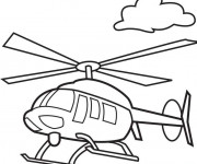 Coloriage Hélicoptère transport aérien
