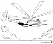 Coloriage Image de Hélicoptère de guerre