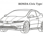 Coloriage et dessins gratuit Honda Civic R à imprimer
