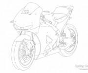Coloriage Moto de course Honda à colorier